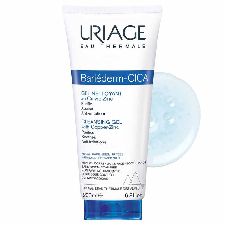 Uriage Bariederm Cleansing Cica-Gel for Irritated Skin 200ml (6.76 fl oz)