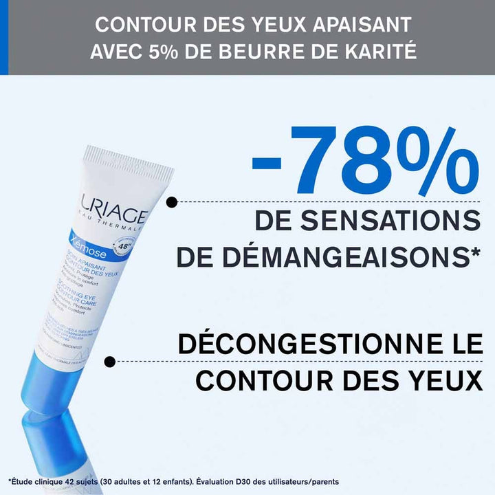 Uriage Xémose C8+ Eye Contour Soothing Cream Peaux très sèches 15ml (0.51 fl oz)