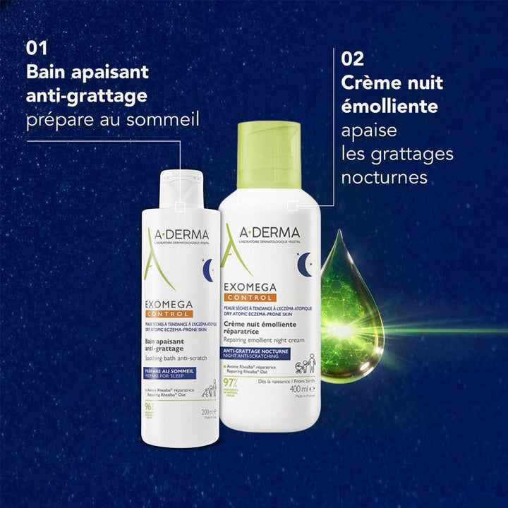 A-Derma Exomega Control Crème Nuit Emolliente Réparatrice 400ml (13.53fl oz)