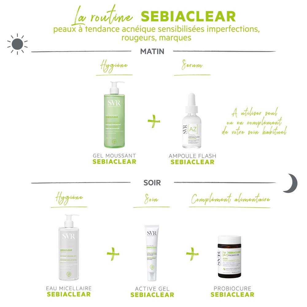 Svr Sebiaclear [AZ] Flash Ampoules anti blemishes, anti redness, smoothing 30ml (1.01fl oz)