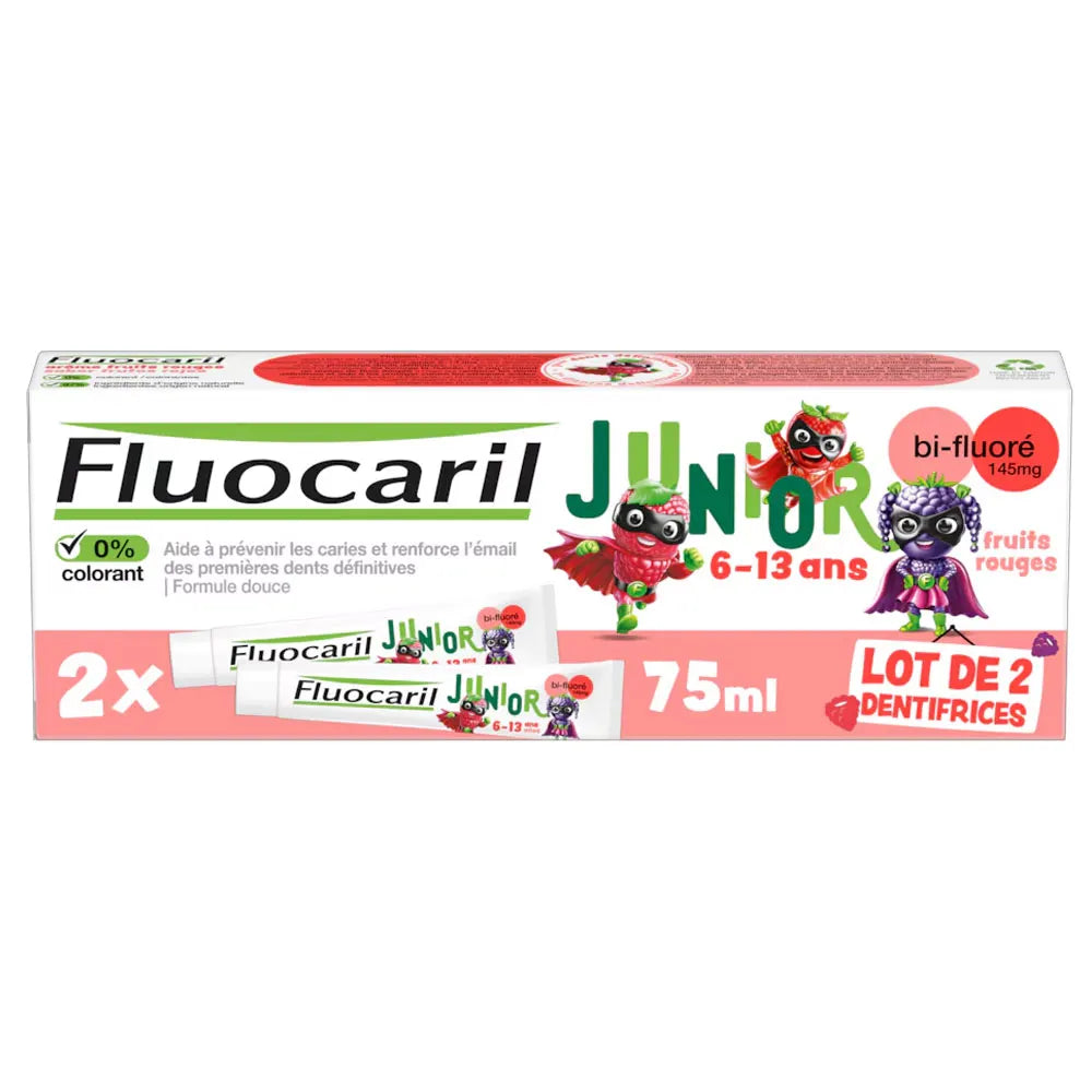 Dentifrice Fluocaril Junior 75 ml x2 (2,53 fl oz x2)