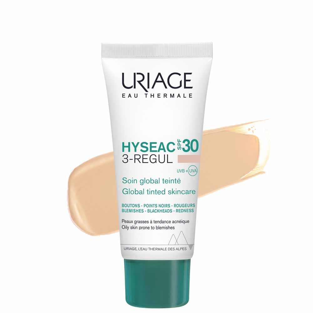 Uriage Hyseac 3-Regul Global Tinted Skin Care SPF 30 for Oily Skin with Blemishes 40ml (1.35 fl oz)
