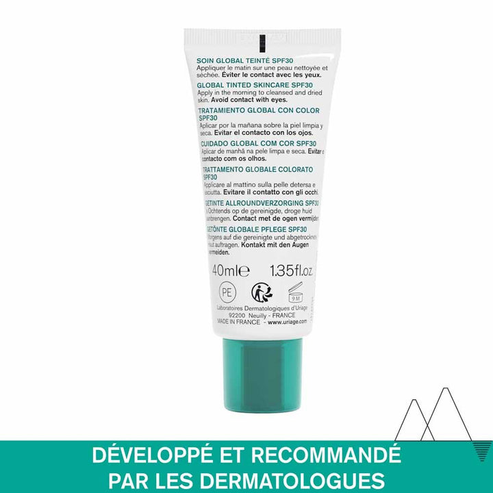 Uriage Hyseac 3-Regul Global Tinted Skin Care SPF 30 for Oily Skin with Blemishes 40ml (1.35 fl oz)
