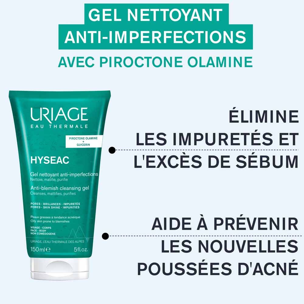 Uriage Hyseac Cleansing Gel for Combination to Oily Skin with Imperfections 150ml (5.07 fl oz)