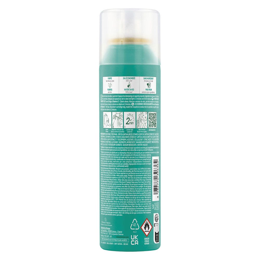 Klorane Nettle Purifying dry shampoo oily hair 150ml (5.07fl oz)