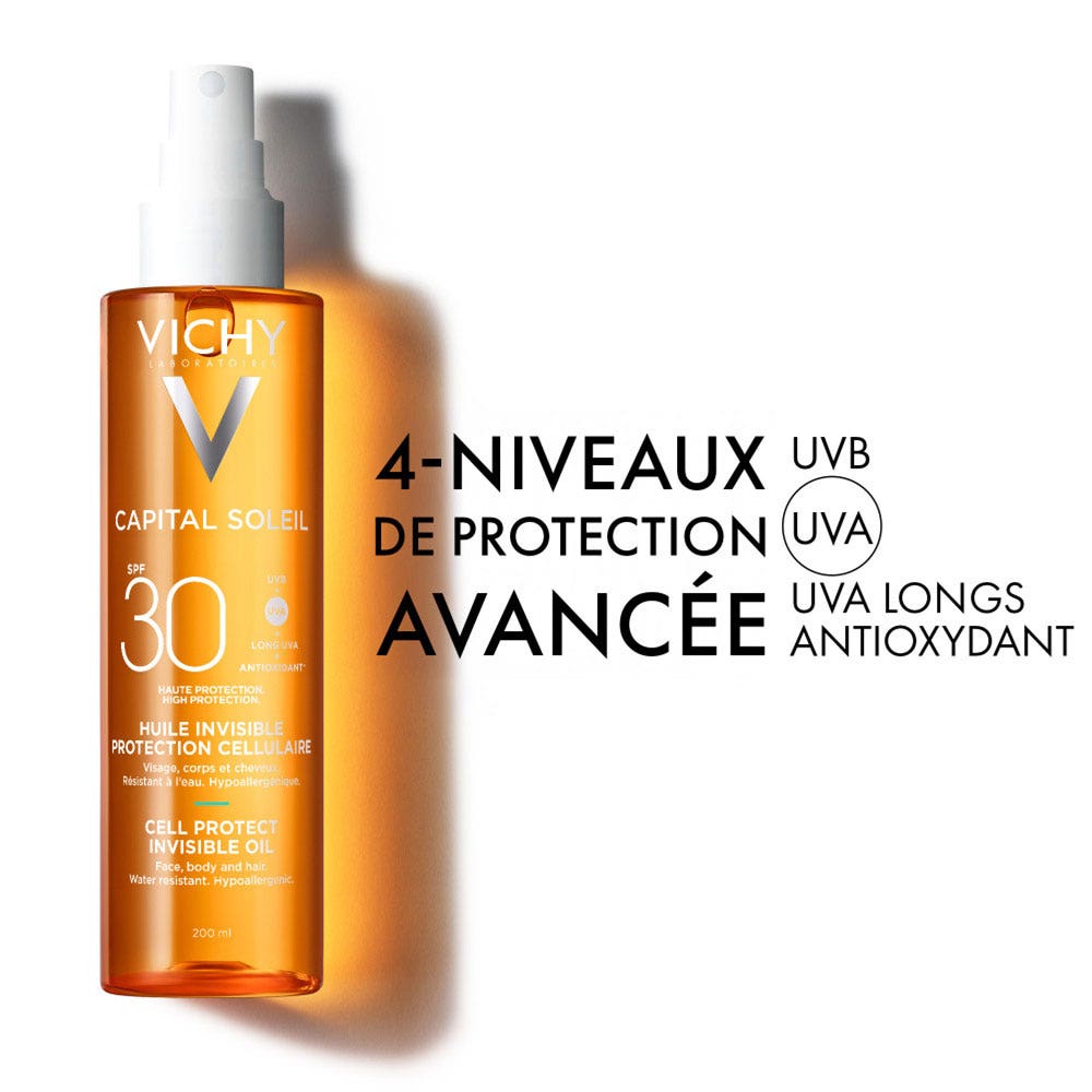 Vichy Capital Soleil Invisible Cellular Protection Oil SPF30 200 ml (6.76fl oz)