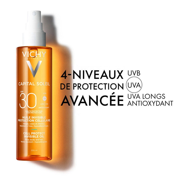 Vichy Capital Soleil Invisible Cellular Protection Oil SPF30 200 ml (6.76fl oz)