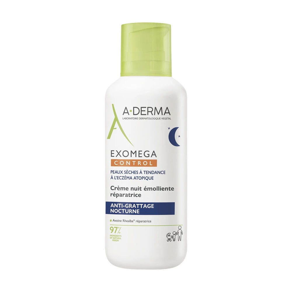 A-Derma Exomega Control Crème Nuit Emolliente Réparatrice 400ml (13.53fl oz)