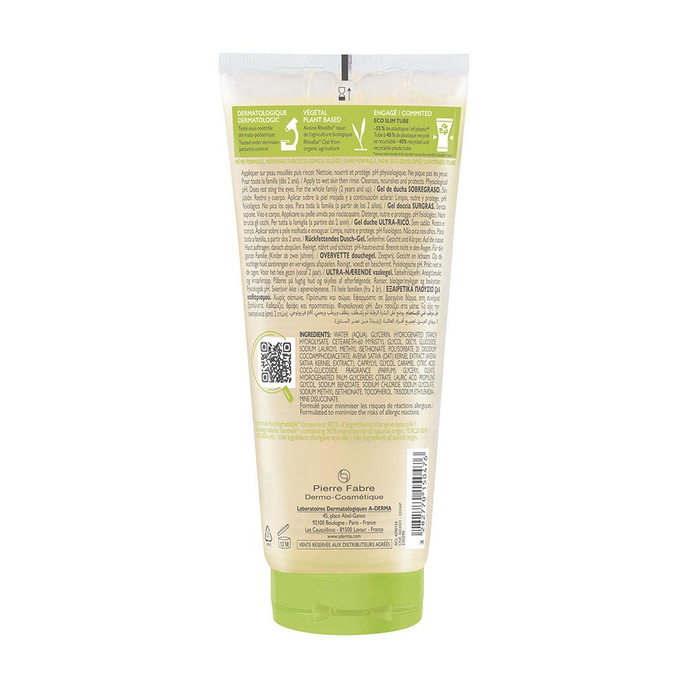 A-Derma Rhealba oats Surgras shower gel 200 ml (6.76fl oz)