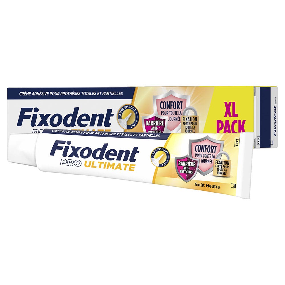Fixodent Pro Ultimate Adhesive Cream For Total & Partial Dentures Taste Neutre 57ml (1.93fl oz)