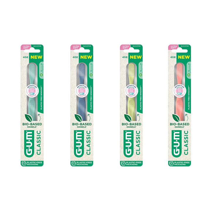 Gum Classic Bio-sourced toothbrush ultra-soft 15/100 bristles, compact head 1 unit