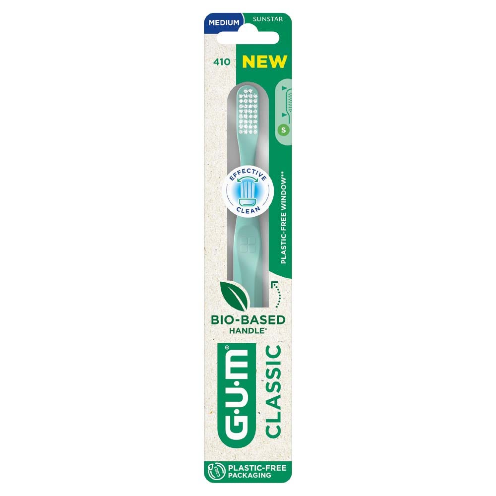 Gum Classic Bio-sourced toothbrush medium bristle compact toothbrush 1 x