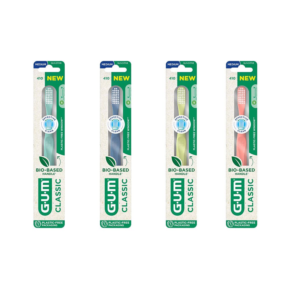Gum Classic Bio-sourced toothbrush medium bristle compact toothbrush 1 x