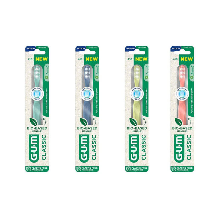 Gum Classic Bio-sourced toothbrush medium bristle compact toothbrush 1 x