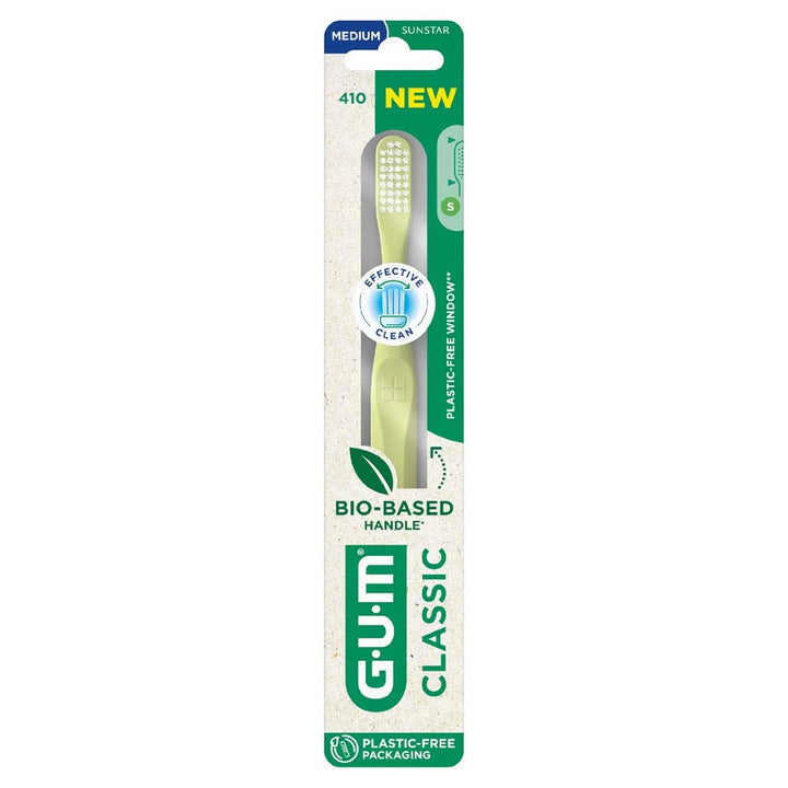 Gum Classic Bio-sourced toothbrush medium bristle compact toothbrush 1 x