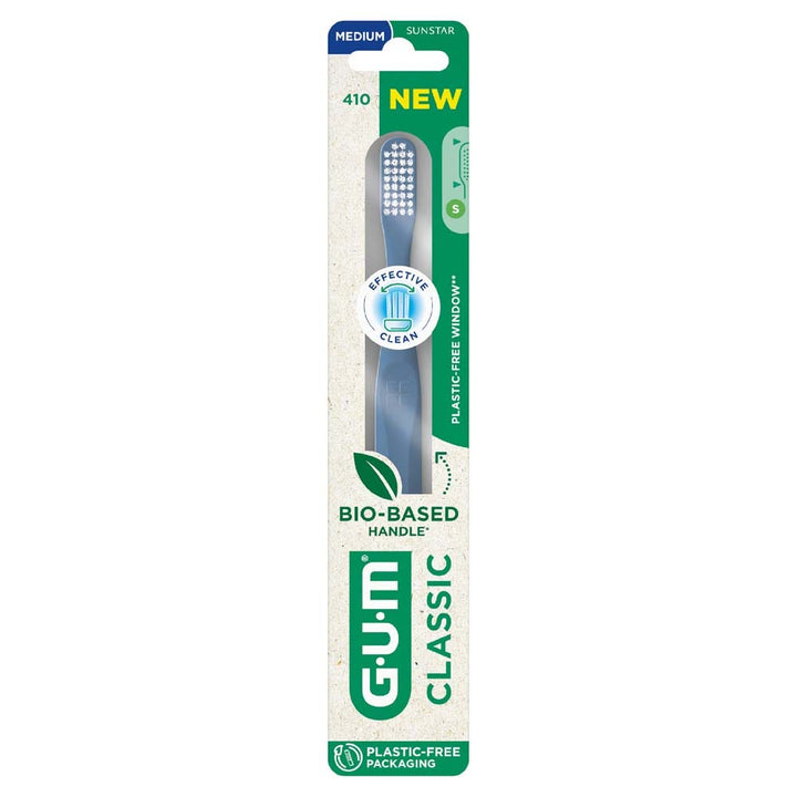 Gum Classic Bio-sourced toothbrush medium bristle compact toothbrush 1 x