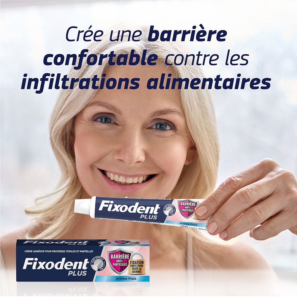 Fixodent Pro plus Adhesive cream for full & partial dentures anti-particle barrier 40 g (1.41oz)