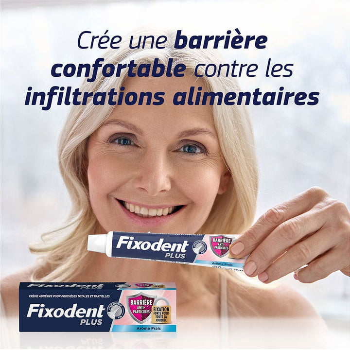 Fixodent Pro plus Adhesive cream for full & partial dentures anti-particle barrier 40 g (1.41oz)