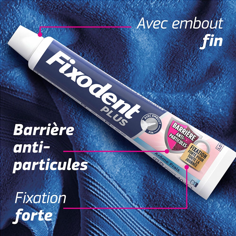 Fixodent Pro plus Adhesive cream for full & partial dentures anti-particle barrier 40 g (1.41oz)