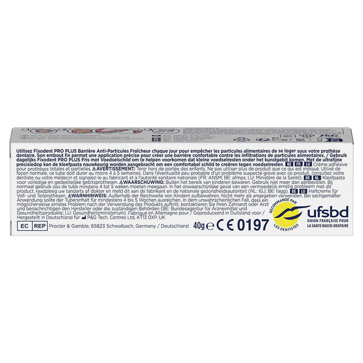 Fixodent Pro plus Adhesive cream for full & partial dentures anti-particle barrier 40 g (1.41oz)