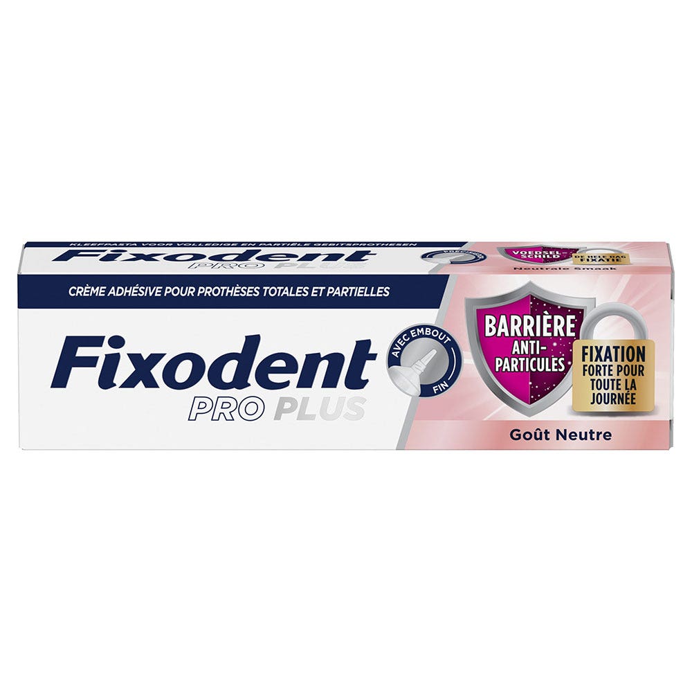Fixodent Pro plus Adhesive cream for full & partial dentures particle barrier 40g (1.41oz)