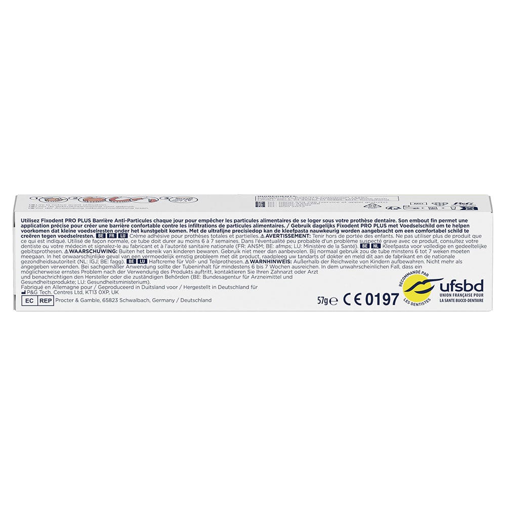 Fixodent Pro plus Adhesive cream for full and partial dentures anti-particle barrier 57g (2.01oz)