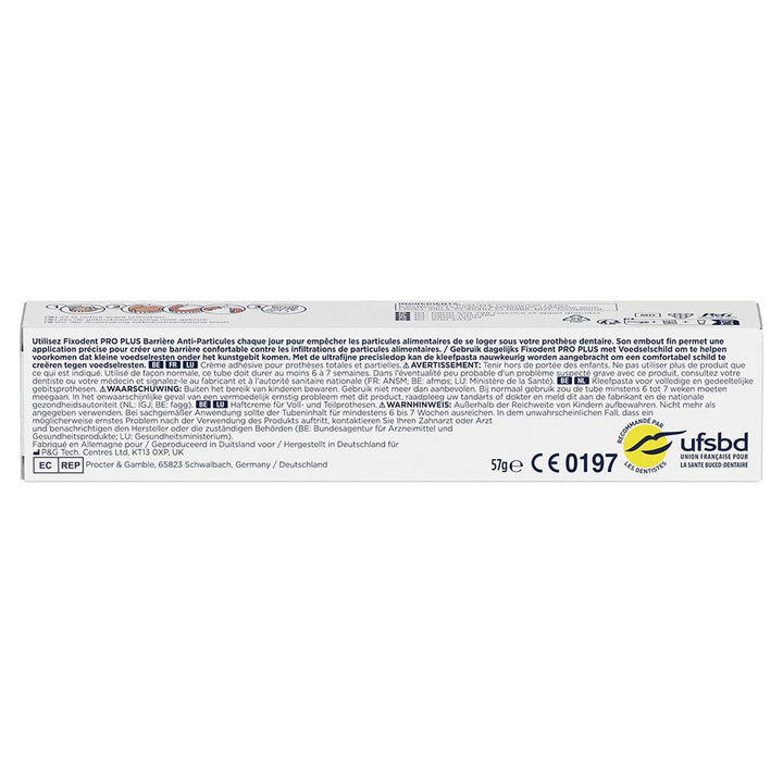Fixodent Pro plus Adhesive cream for full and partial dentures anti-particle barrier 57g (2.01oz)