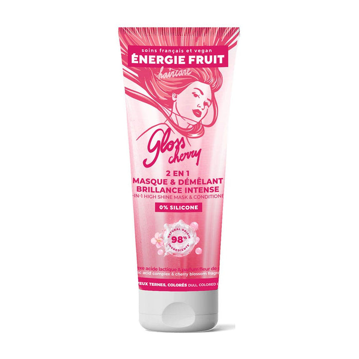 Energie Fruit Gloss Cherry 2 en 1 Masque & Démêlant Brillance Intense Cheveux Ternes, Colorés 200ml (6.76fl oz)
