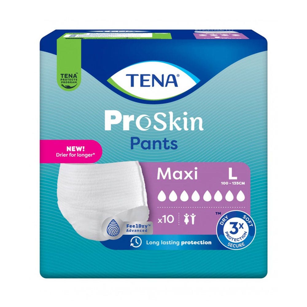 Tena Proskin Maxi Pants Urinary Absorbent Size L 100-135 cm x10