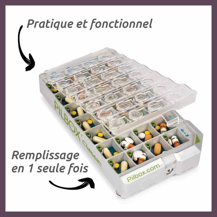 Pilbox Classic+ Weekly Pill Dispenser Dependent Patients