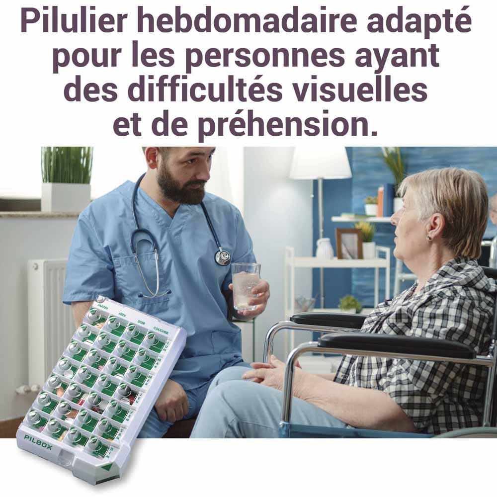 Pilbox Classic+ Weekly Pill Dispenser Dependent Patients