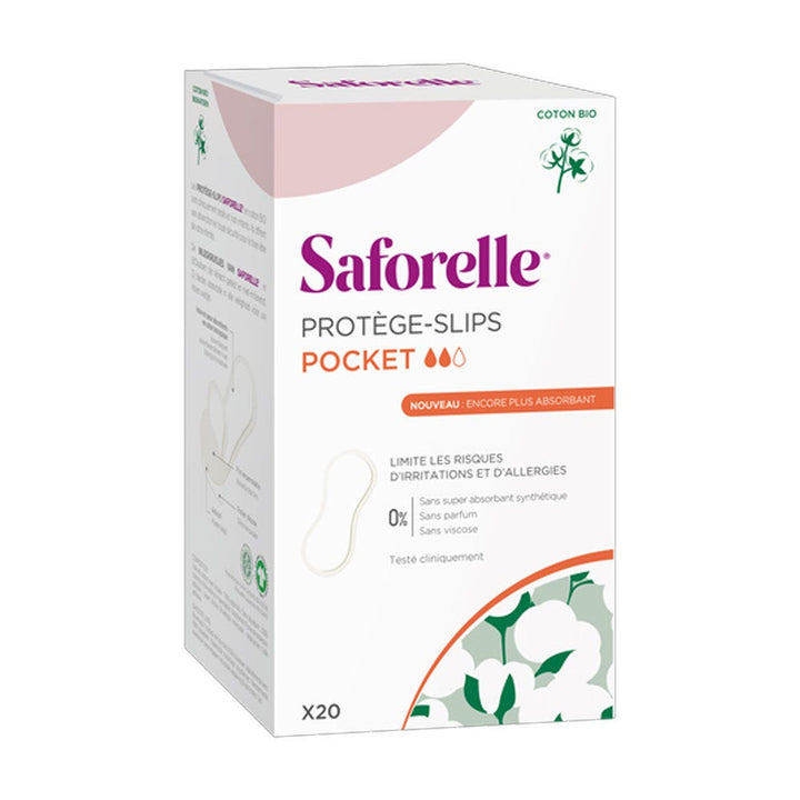 Saforelle Pocket فوط يومية من القطن العضوي x20