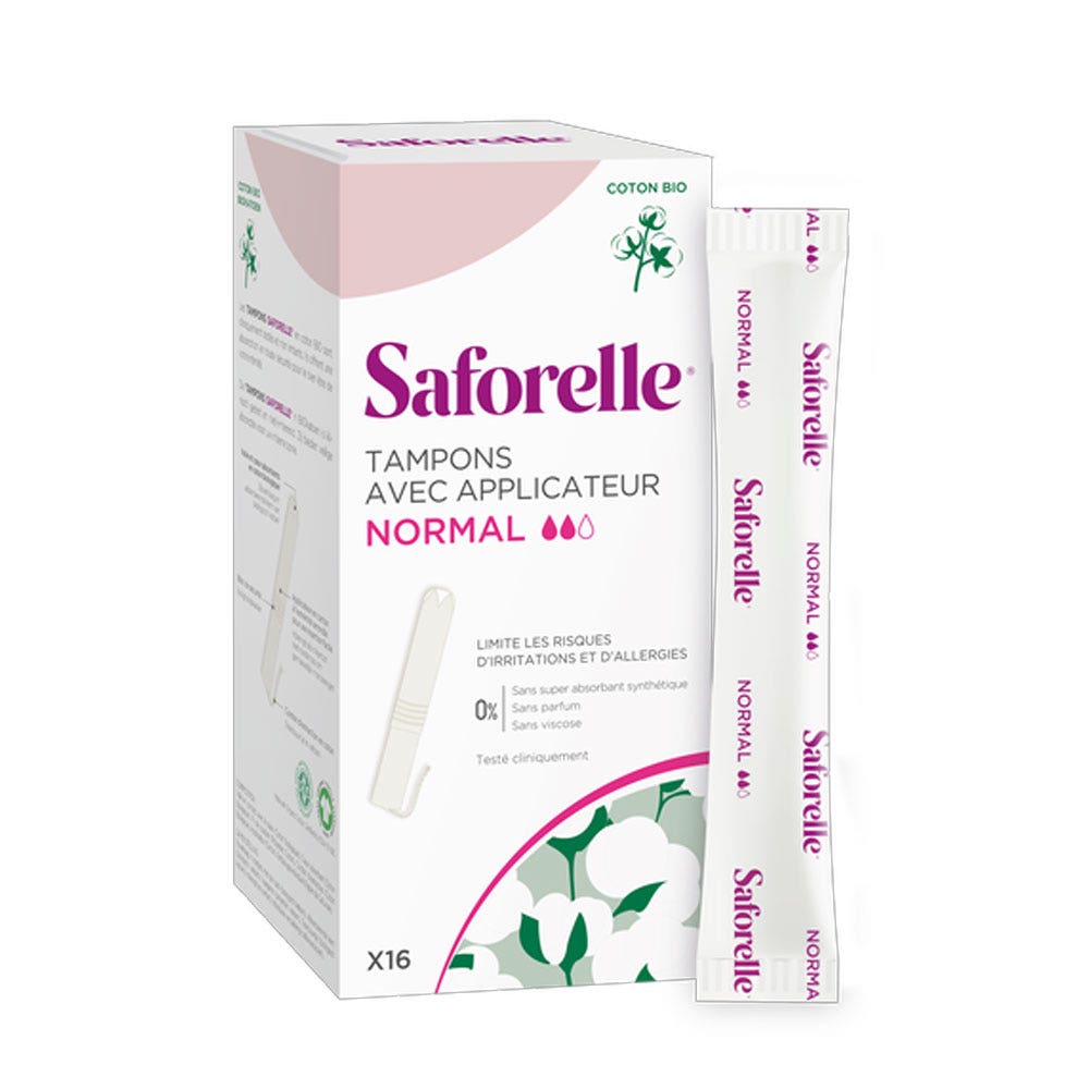 Saforelle Normal pad with Bioes cotton applicators x16