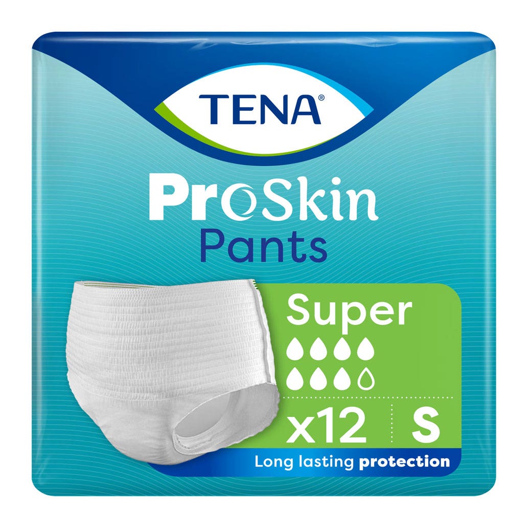 Tena Proskin Super Pants Absorbent bladder weakness Size S 65-85 cm X12