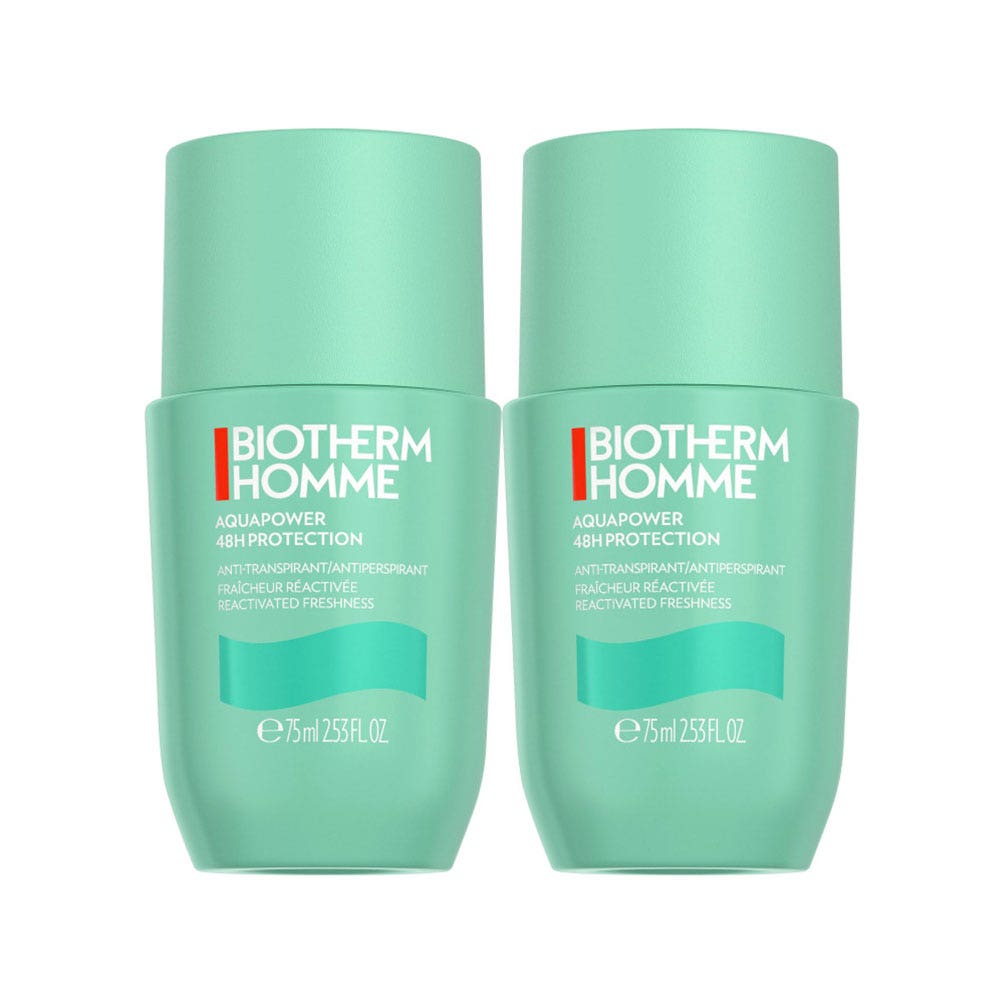 Biotherm Aquapower 48h Antiperspirant Deodorant for Men 2x75ml (2.54fl oz)