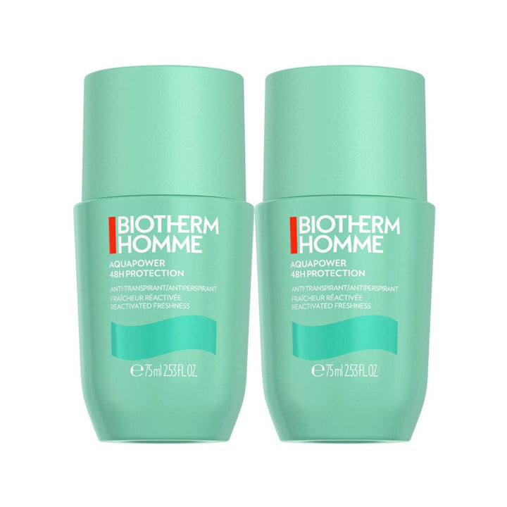 Biotherm Aquapower 48h Antiperspirant Deodorant for Men 2x75ml (2.54fl oz)