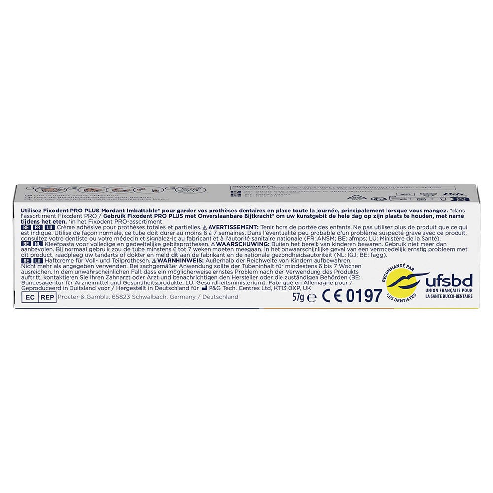 Fixodent Pro plus Denture Adhesive Cream for Full & Partial Dentures 57g (2.01oz)