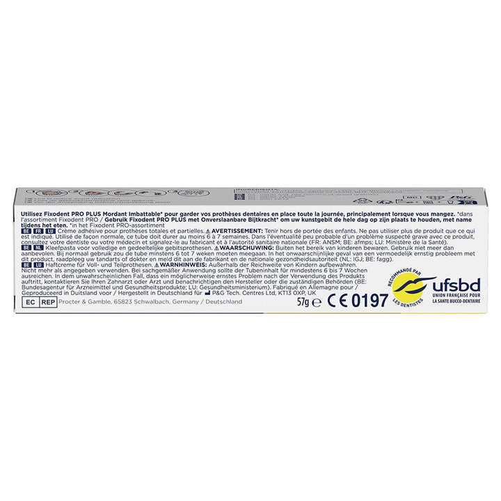 Fixodent Pro plus Denture Adhesive Cream for Full & Partial Dentures 57g (2.01oz)