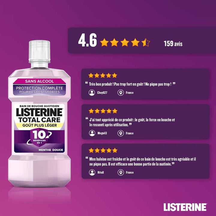 Listerine Total Care Mouthwash Sweet Mint Lighter Taste 500ml (16.91fl oz)