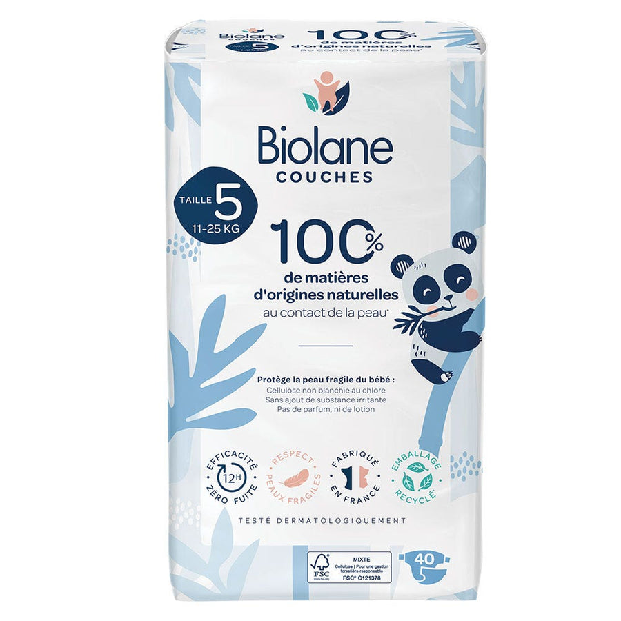 Biolane Natural Eco Diapers Size 5 x40