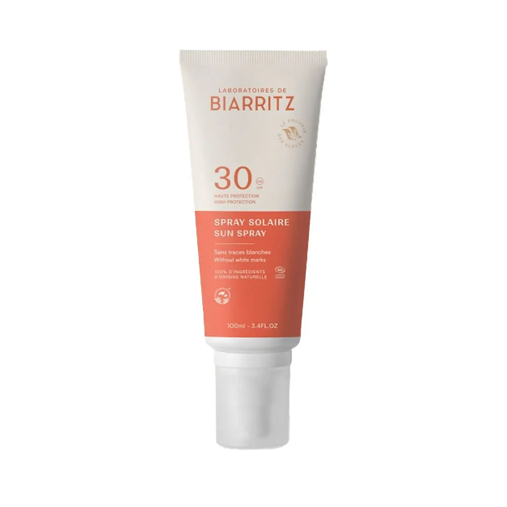 Laboratoires de Biarritz Algamaris Spray de soleil biologique SPF30 Protection élevée naturelle pour tous les types de peau 100 ml (3,38fl oz)