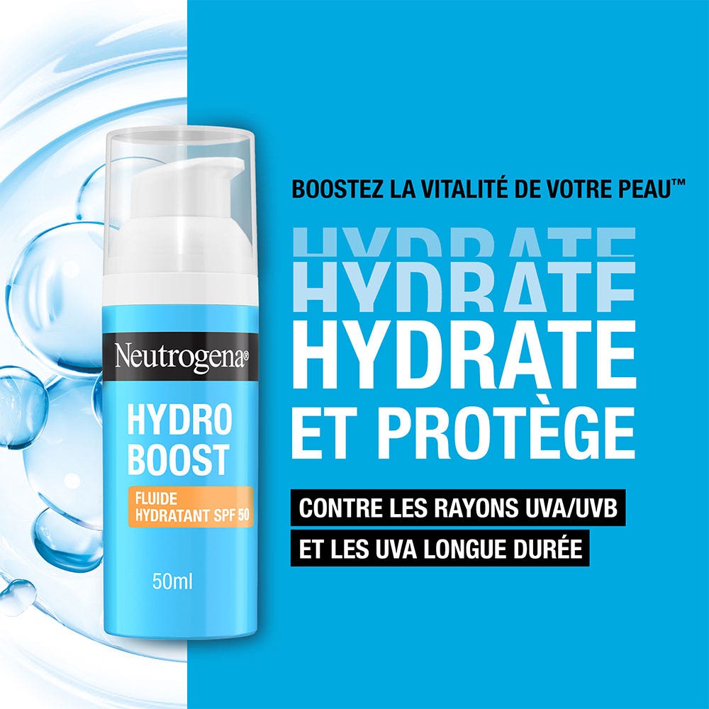 Neutrogena Hydro Boost Hydrating Fluid with Hyaluronic Acid B5 and Niacinamide SPF 50 50ml (1.69fl oz)