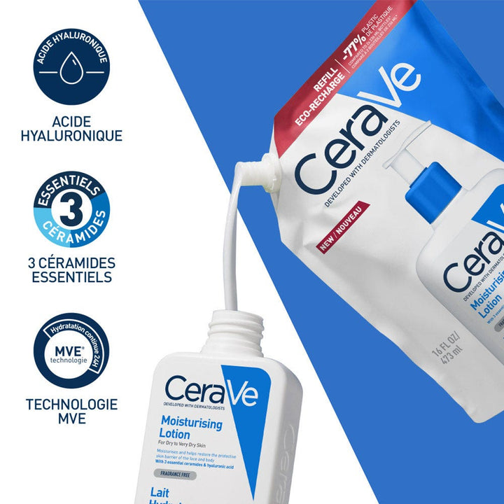 Cerave Body Eco refill hydrating face and body lotion for very dry skin 473ml (15.99fl oz)