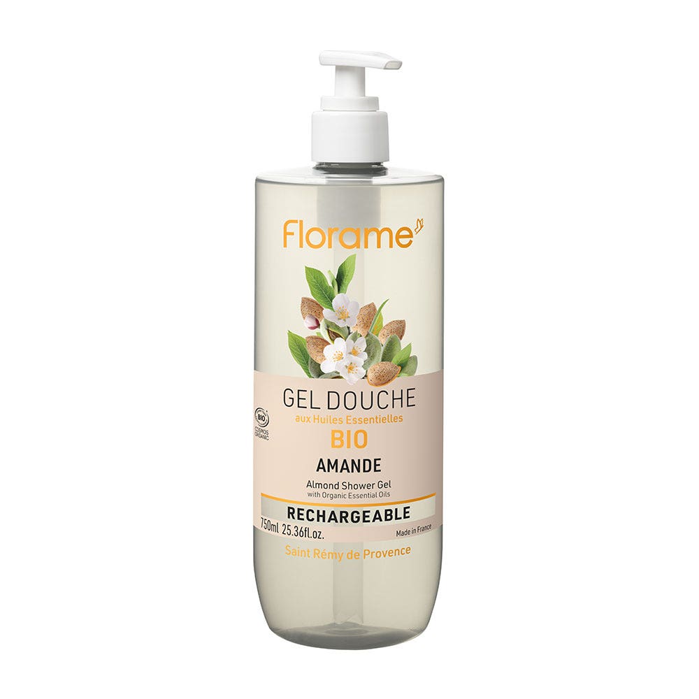 Florame Organic almond shower gel refillable 750 ml (25.36fl oz)