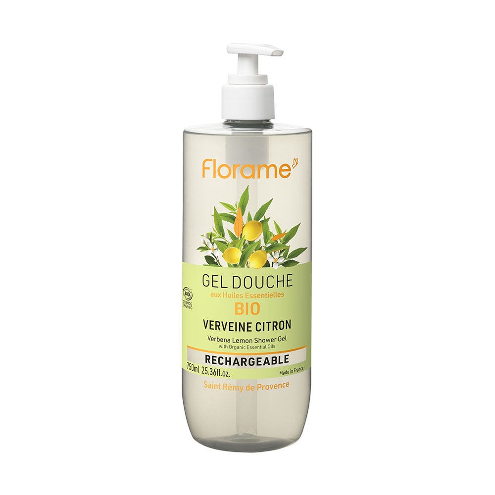 Florame Lemon verbena organic shower gel refillable 750 ml (25.36fl oz)