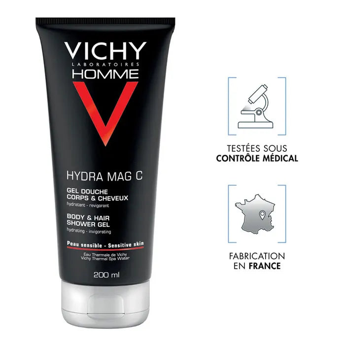 Gel douche corps et cheveux Vichy Man Hydra Mag-c