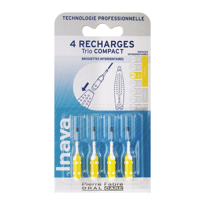 Inava Refill interdental brushes 1mm yellow 2 x 4 units