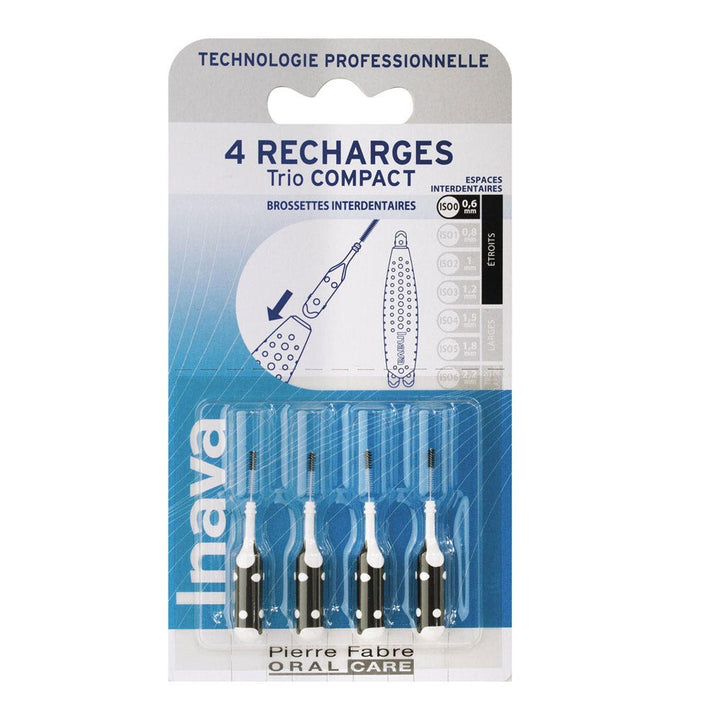 Inava Interdental brush refills 0.6mm black 4 units