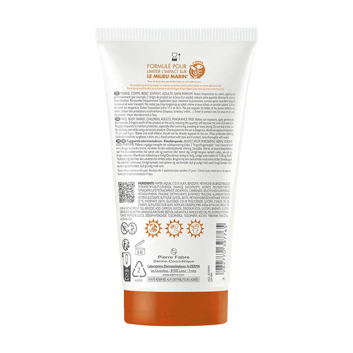 A-Derma Exomega Control Anti-scratch emollient cream SPF50+ 150 ml (5.07fl oz)