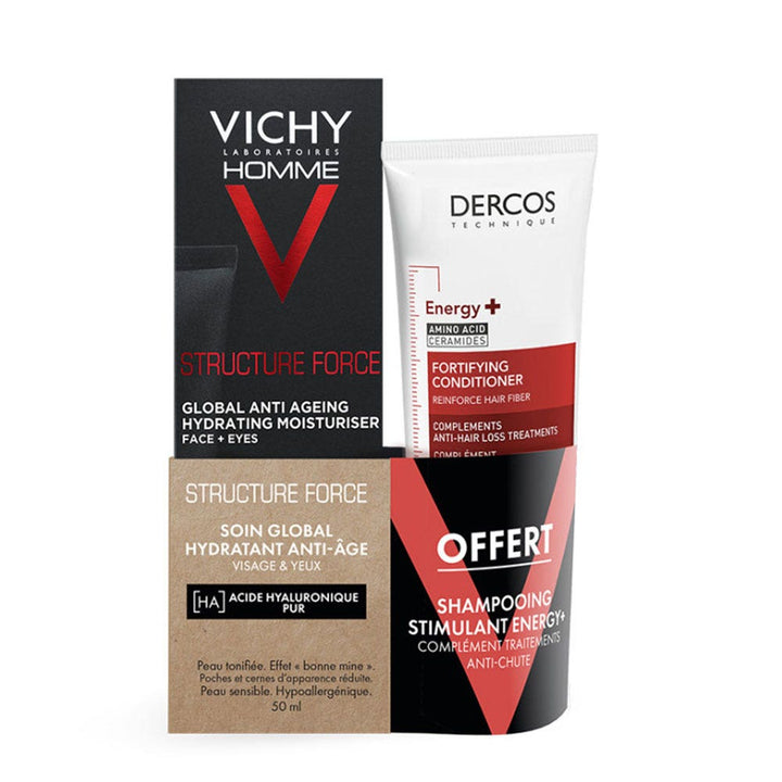 Vichy Man Global Hydrating Care + Stimulating Energy+ Shampoo Set 100 ml (3.38fl oz)